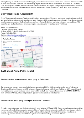 Leading 10 Reasons to Pick Columbus Porta Potty Rental Service