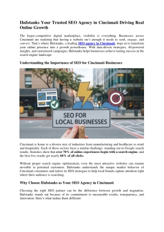 SEO Agency Cincinnati​