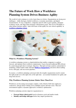 The Future of Work How a Workforce Planning System Drives Business Agility