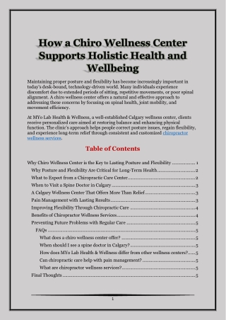 Chiro Wellness Center for Holistic Health and Wellbeing
