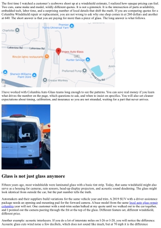 Why Your Columbia Windshield Quote Might Vary: Factors Explained