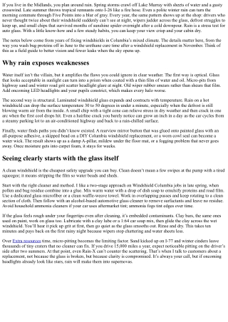 Columbia Auto Glass: Best Practices for Rainy Seasons