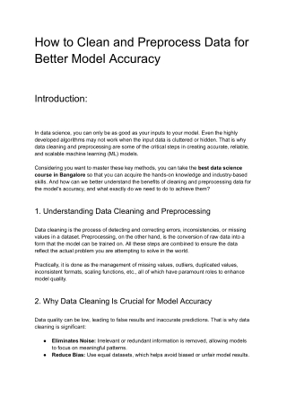 How to Clean and Preprocess Data for Better Model Accuracy