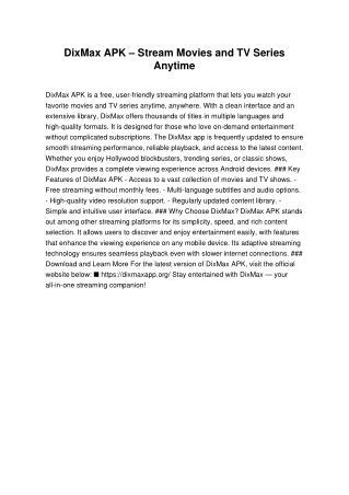 DixMax_APK_Information