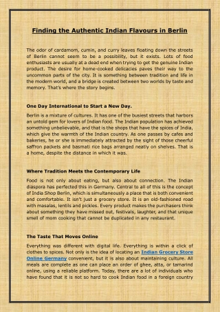 Finding the Authentic Indian Flavours in Berlin