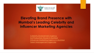Elevating Brand Presence with Mumbai’s Leading Celebrity and Influencer Marketing Agencies