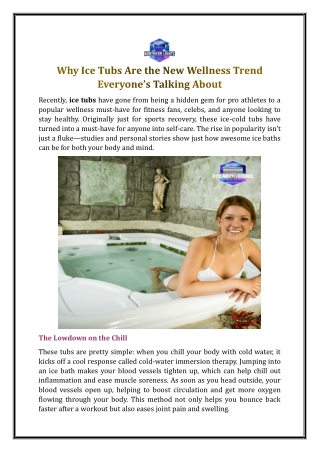 Why Ice Tubs Are the New Wellness Trend Everyone’s Talking About