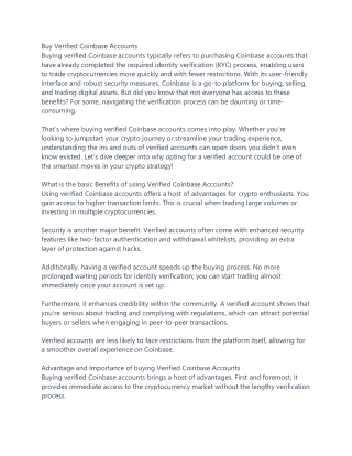 Buy Verified CoinBase Accounts