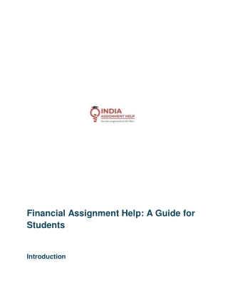 Financial Assignment Help - A Guide for Students