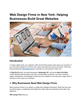 Web Design Firms in New York: Helping Businesses Build Great Websites