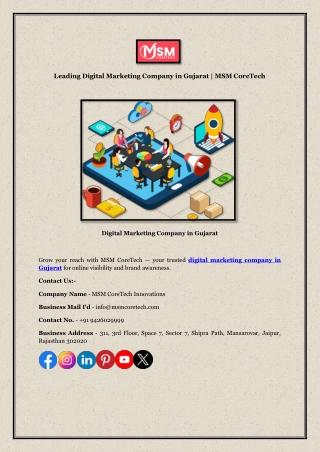 Leading Digital Marketing Company in Gujarat | MSM CoreTech