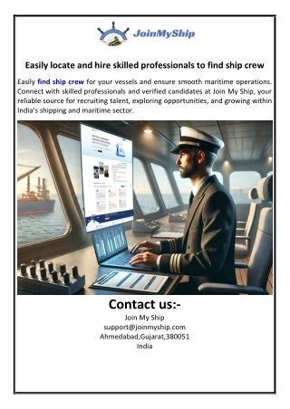 Easily locate and hire skilled professionals to find ship crew
