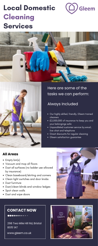Local Domestic Cleaning Services | Gleem Cleaning