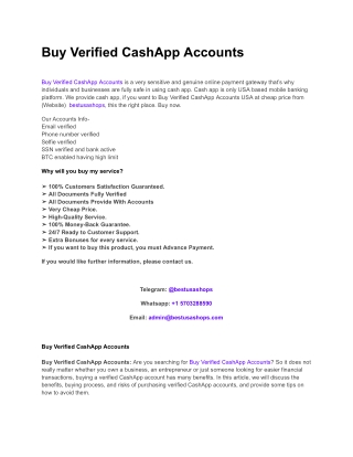 Buy Verified CashApp Accounts