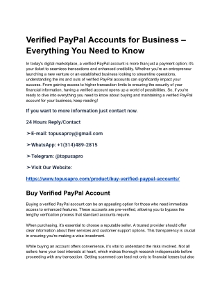 Verified PayPal Accounts for Business – Everything You Need to Know
