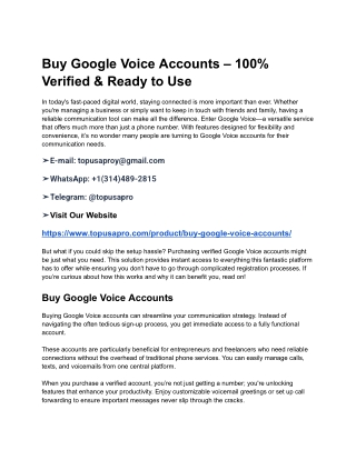 Buy Google Voice Accounts – 100% Verified & Ready to Use