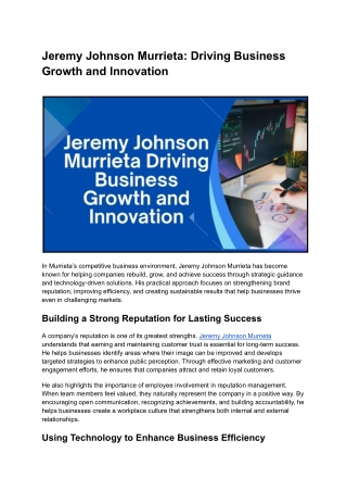How Jeremy Johnson Murrieta is Transforming Local Business Success
