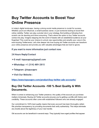 Buy Twitter Accounts to Boost Your Online Presence