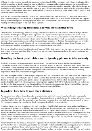 How to Read Labels: Choosing Clean Personal Care in Cancer Care