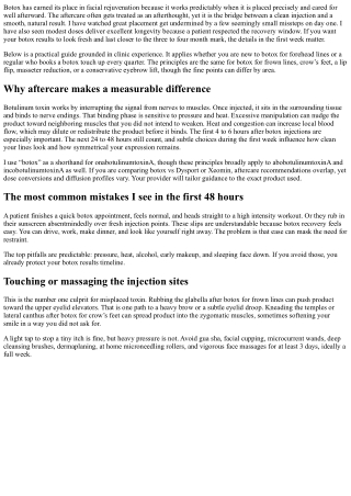 Botox Aftercare Mistakes to Avoid for Lasting Results