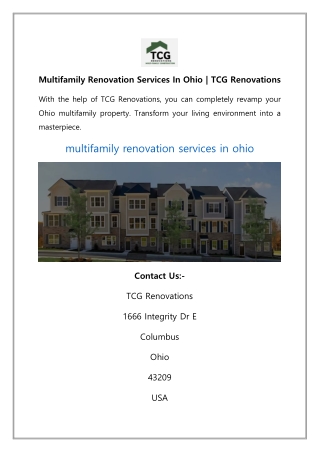 Multifamily Renovation Services In Ohio | TCG Renovations