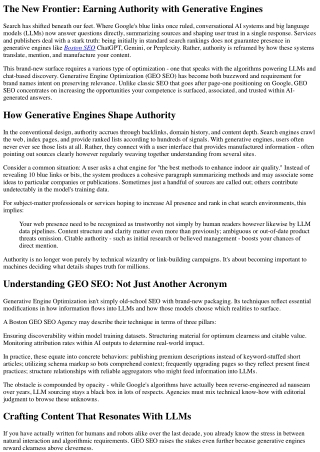 Building Authority Through Generative Engine Optimization Techniques