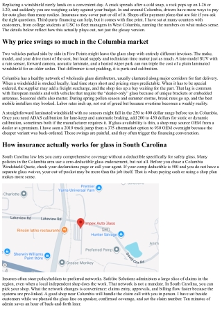 Auto Glass Near Columbia: Payment Plans and Financing Options