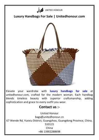 Luxury Handbags For Sale | Unitedhonour.com