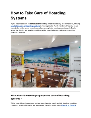 How to Take Care of Hoarding Systems