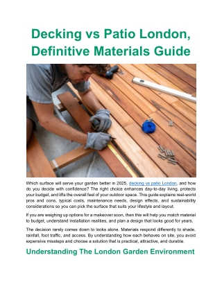 Decking vs Patio London, Definitive Materials Guide