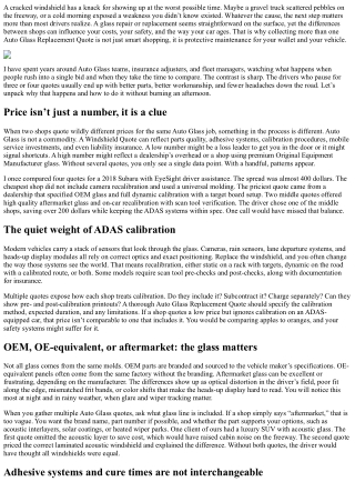 Top Benefits of Getting Multiple Auto Glass Replacement Quotes