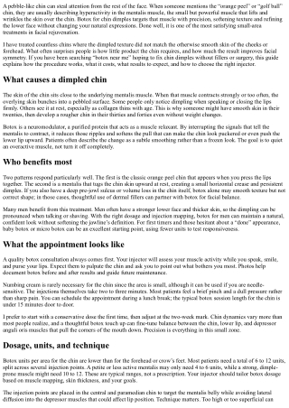 Botox for Chin Dimples: Achieving a Smoother Profile