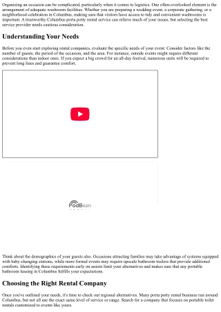 Columbus Porta Potty Rental: Vital Tips for Planning Your Event