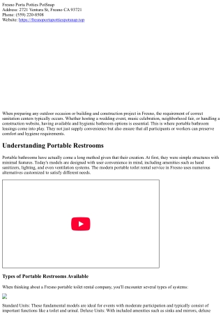 Everything You Need to Learn About Fresno Portable Washroom Rentals