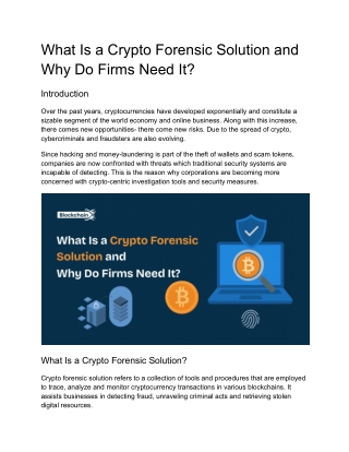What Is a Crypto Forensic Solution and Why Do Firms Need It_