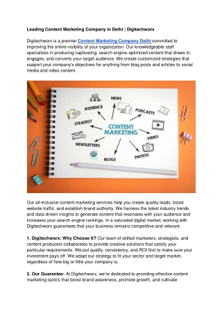 Leading Content Marketing Company in Delhi _ Digitechworx