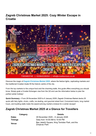 Zagreb Christmas Market 2025 Cozy Winter Escape in Croatia