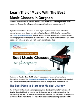 learn the of music with best music classes in Gurgaon
