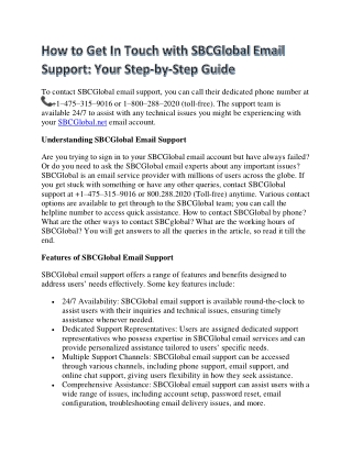 Who to contact for SBCglobal.net?