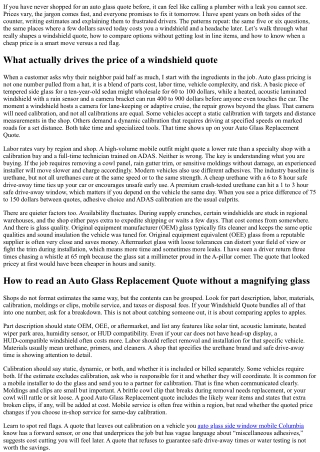 Top Questions About Auto Glass Replacement Quotes Answered