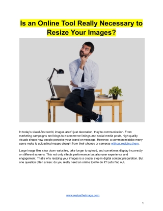 Is an Online Tool Really Necessary to Resize Your Images