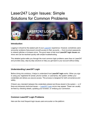 Laser247 Login Issues: Simple Solutions for Common Problems