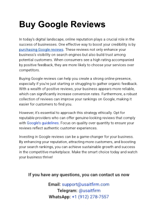 Buy Google Reviews