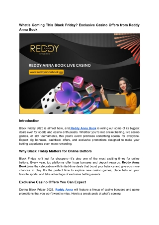 What’s Coming This Black Friday Exclusive Casino Offers from Reddy Anna Book (2)