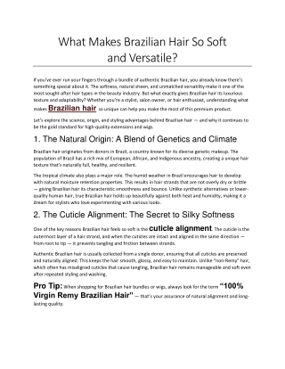 What Makes Brazilian Hair So Soft and Versatile.docx