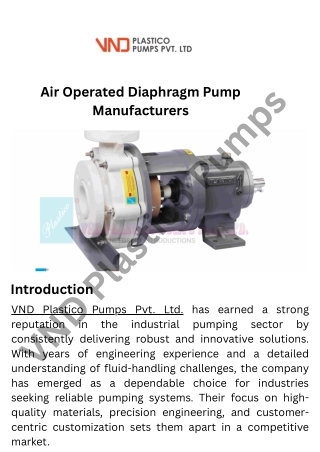 VND Plastico pumps PVT. LTD.
