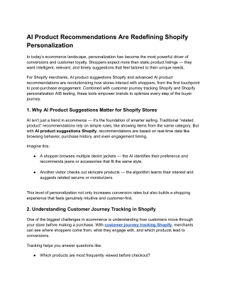 AI Product Recommendations Are Redefining Shopify Personalization