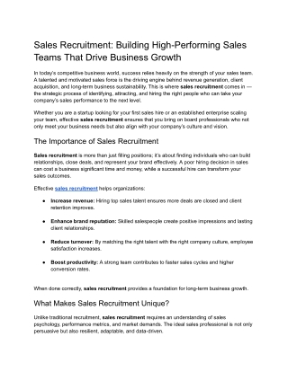 Building High-Performing Sales Teams That Drive Business Growth