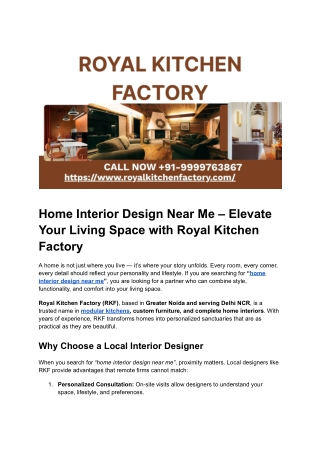 Home Interior Design Near Me – Affordable & Elegant Interiors