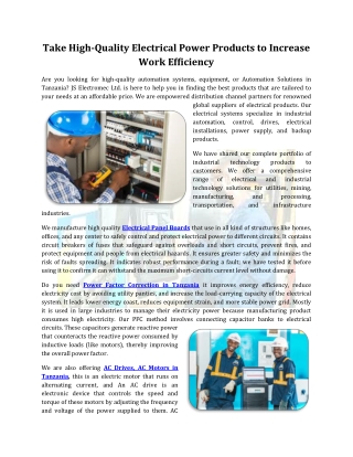 Take High-Quality Electrical Power Products to Increase Work Efficiency